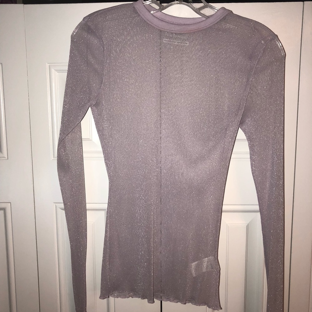 Sheer lavender sparkle long sleeve